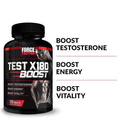 Test X180 Boost 2-Pack Testosterone Booster and Energy Supplement for Men Boost Energy Increase Stamina and Enhance Vitality with D-Aspartic Acid and Fenugreek Force Factor 240 Tablets 120 Count (Pack of 2) Test X1 - Buy Online on GoSupps.com