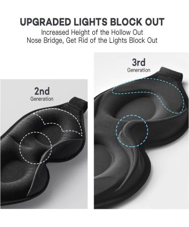 onaEz Sleep Mask 2023 - Total Darkness 3D Eye Mask with 12mm Eye Sockets - Breathable Milk Ice Silk - for Travel, Napping, Yoga - Black - Buy Online on GoSupps.com