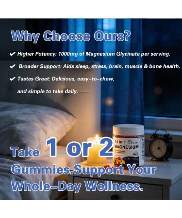 Magnesium 14-in-1 Complex Gummies with Ashwagandha & L-Theanine Zinc | Deep Clamly Magnesium Glycinate Gummies Stress Relief & Calm Support Formula | Vegan Sugar-Free Supplement 90 Count - Buy Online on GoSupps.com