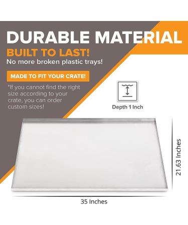 Pinnacle Systems Chew-Proof Galvanized Metal Tray for Dog Crate - 35 x 21.63 x 1 Inches - Buy Online on GoSupps.com