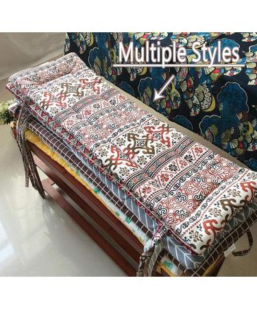 Comfortable 2 or 3 Seater Bench Mat Non-Slip Garden Bench Cushion with Fixing Ties Stylish Beautiful Printed Seat Cushion for Garden Chair - Buy Online on GoSupps.com