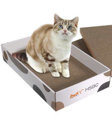 ComSaf Cat Scratcher Box, Triangle Cat Scratching Cardboard, Corrugated Scratch Pad, Scratching Lounge Bed for Cat Kitten Kitty, Multiple Scratching Angles, Protecting Furniture