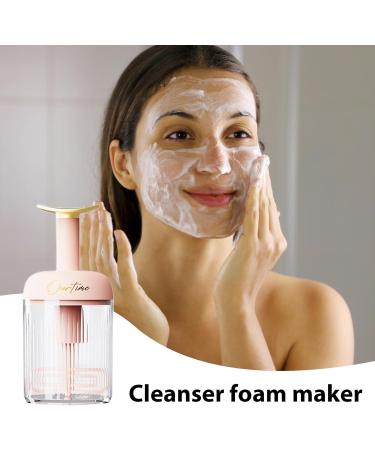 Face Wash Foam Maker Type Rotating Facial Cleanser Foaming Bottle Automatic Rebound | Portable Deep Cleansing Facial Cleansing Tools for Travel Household Rich Lather Pink - Buy Online on GoSupps.com