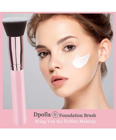 POLLA Flat Top Kabuki Foundation Brush - Premium Pink Makeup Brush for Liquid, Cream, and Powder Cosmetics - Buy Online on GoSupps.com