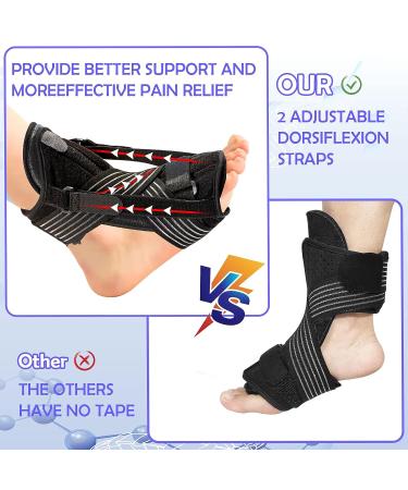 2 Pack Plantar Fasciitis Night Splint Brace with Memory Foam Pad for Men & Women - Relief from Achilles Tendonitis, Arch Pain, Foot Drop, and Heel Support - Buy Online on GoSupps.com