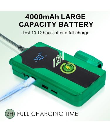 Delanie 40000 RPM Electric Nail Drill E File Rechargeable Portable with 8 Bits for Nail Polish Acrylic Gel Electric Nail File Professional Perfect Gift for Nail Lover-Emerald Green - Buy Online on GoSupps.com