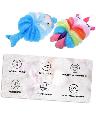 2pcs Cartoon Bath Balls - Exfoliating Body Wash Sponge & Loofahs for Kids | Cute Bathing Supplies - Buy Online on GoSupps.com