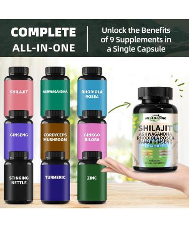 Himalayan Shilajit Capsules:Purified Himalayan Shilajit Extract - Natural Energy & Stamina Support-Vegan Non-GMO Ancient Fulvic Acid & Humic Acid Natural 60 Capsules - Buy Online on GoSupps.com