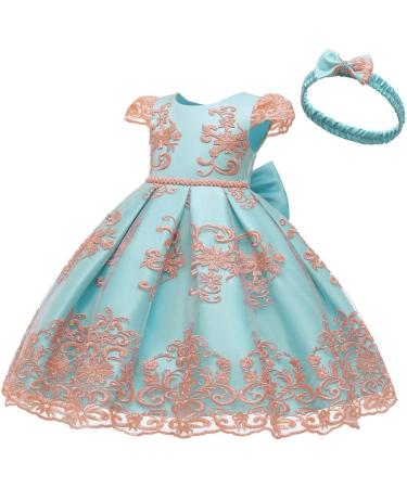MYRISAM Flower Girls Lace Tutu Dress with Headwear | 0-3 Months Blue - Buy Online on GoSupps.com