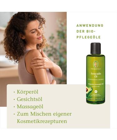  Primavera PRIMAVERA Organic Avocado Body Oil 100ml - Natural Plant Power - Glass Bottle - Aromatic Oil Body Oil Natural Cosmetic - Regenerating Nourishing Smoothing - Vegan - Buy Online on GoSupps.com
