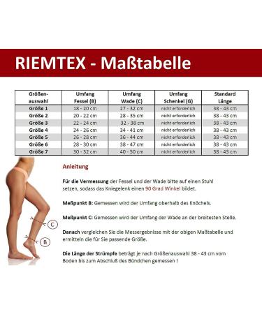 RIEMTEX Class 2 Compression Stockings CCL2 for Men & Women - Thrombosis Socks in Black or Beige Size 7 - Buy Online on GoSupps.com