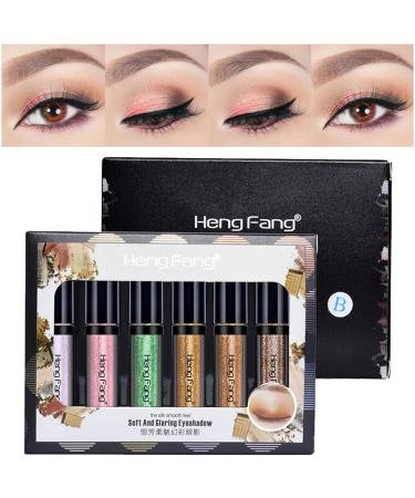 Eyeshadow - Long Lasting Liquid Eyeshadow 6 Colors Diamond Eyeliner | Waterproof Sparkly Eye for Women Girls Colorful Eyeliner Makeup Tool Frifer B:7-12# - Buy Online on GoSupps.com