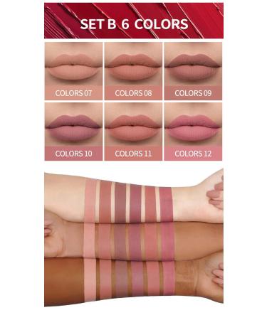 Buy GL-TURELIFES 6-Piece Rose Matte Lipstick Set | Waterproof Velvet Liquid Lip Gloss in Non-Female Nude Colors | Perfect Gift Box - International Shipping Available - Buy Online on GoSupps.com
