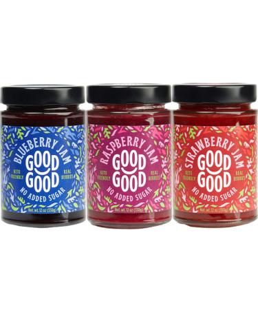 Good Good Keto Jam Jelly with No Added Sugar Variety Box - 12 ounces each (3 Count)
