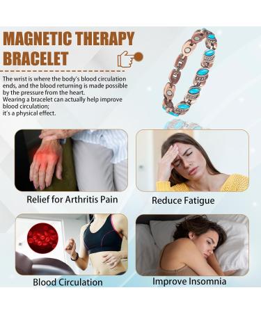EnerCoppeX Copper Magnetic Bracelet for Women - Turquoise Jewelry with 3500 Gauss Magnet (COB-0175) - Buy Online on GoSupps.com