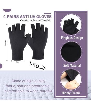 ZOCONE 4 Pairs Anti UV Gloves for Gel Nail Lamp Fingerless UV Gloves for Gel Nails Professional Manicure UV Gloves Unisex Elastic UV Protection Gloves for Gel Nails for Nail Art/Driving/Outdoor - Buy Online on GoSupps.com