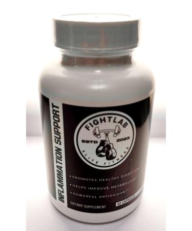 Inflammation Support by Fight Lab Fitness 60 Veggie Capsules Organic Turmeric Ginger Extract BioPerine