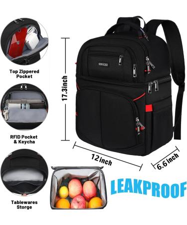 Insulated Cooler Backpack - Waterproof & Leak Proof - 30 Can Capacity - Keeps Food and Drinks Hot/Cold for 12 Hours - Red - Buy Online on GoSupps.com