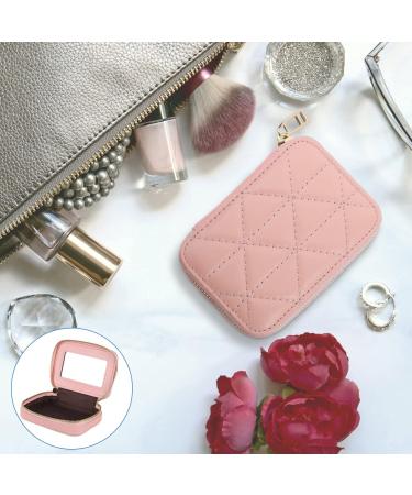 CALLARON Lipstick Case with Mirror - Pink Lipstick Organizer Bag & Travel Holder for Women | Stylish Makeup Storage - Buy Online on GoSupps.com