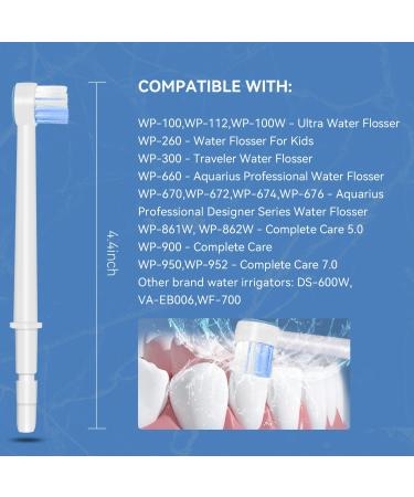 Waterpik Aquarius Replacement Tips - 4 Brush Head Tips for Water Flosser & Toothbrush - Buy Online on GoSupps.com