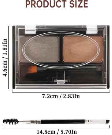 2-Color Eyebrow Powder Palette Waterproof Long-Lasting Eye Brow Makeup Kit Defined Brow Filler Lightweight Blendable Natural Full Look for Sparse Eyebrows with Brow Brush -04 Black + Dark Brown - Buy Online on GoSupps.com
