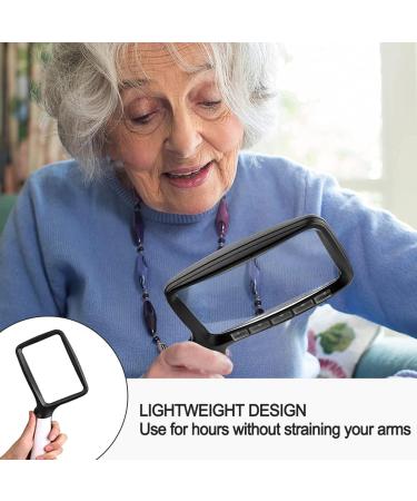 Folding Handheld Magnifying Glass with Light - 3X Large Rectangle Reading Magnifier Rectangular Handhold Magnify Lens Gifts for Seniors Reading Books Prints Lighted Gift for Low Visions(Black) - Buy Online on GoSupps.com