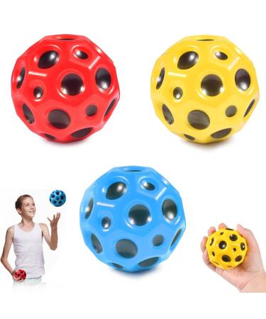 3 PCs Astro Jump Ball Moon Ball Galaxy Ball Super High Bouncing Lightweight Spring Ball High Bounce Hoch Ball Mondball Lavaball Interactive Toys For Leaving For Children Outdoor