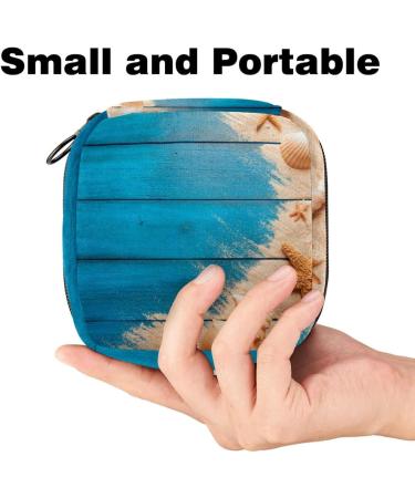 Portable Women's Binding-Up Bags | Multicolored Seester-Blue Pattern | Menstrual Cup Pocket & Pads for Teens - Buy Online on GoSupps.com