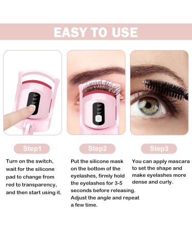 Buy Hicdaw Heated Eyelash Curlers - Electric USB Rechargeable Lash Curler for Long-Lasting Natural Curls (Pink - Buy Online on GoSupps.com