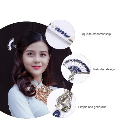 FRCOLOR Women Hair Stick Alloy Vintage Chinese Hair Chopsticks Fan Shape Hair Fork Hanfu Cosplay Hair Pin Wedding Headdress for Bride Ladies Women Girls - Buy Online on GoSupps.com