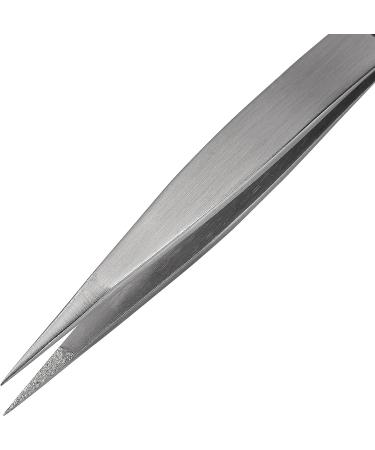 Diamond Tip Splinter Tweezers - Professional Precision Needle Nose Pointed Tweezer for Ingrown Hair, Splinters, Ticks, and Glass Removal - Buy Online on GoSupps.com