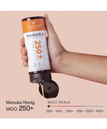 New Zealand Honey Co. Manuka Honey MGO 250+ | 500g Squeeze Bottle | Active & Raw | Certified Methylglyoxal | Pure New Zealand Honey - Buy Online on GoSupps.com