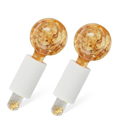 Lazzybeauty Ice Globes for Facial Cooling Globes Set for Eye & Neck Cold Glass Ice Roller Ball Cryo Sticks Face Globes Tighten Skin Reduce Puffiness and Dark Circles Enhance Circulation Gold