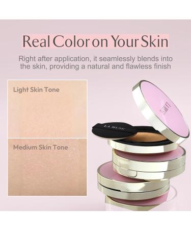 LA MUSE Correct Care Complete Cushion Foundation - Moisture Glow Full Coverage Lightweight Natural Beige for All Skin Tones | Protects & Radiates Skin (1 Refill Included) - International Shipping Available - Buy Online on GoSupps.com