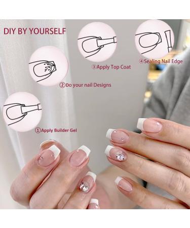 False Nails Tips Set - 240 Pieces French False Nails for Sticking - Artificial Nails Short Square Nail Art Manicure Fake Nails for Women and Women (French Short Square) French Square Short - Buy Online on GoSupps.com