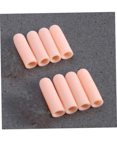 Silicone Finger Protectors 8 Pcs Set - Gel Toe Caps Thumb Sleeve for Pain Relief - Beige Protective Gear C01 - Buy Online on GoSupps.com