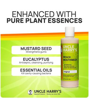Uncle Harry's Natural Alkalizing Miracle Mouthwash - pH Balanced Oral Care for Bad Breath - 8 fl oz - Buy Online on GoSupps.com