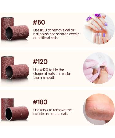 Alle's 150Pcs Nail Drill Sanding Bands Set - 80/120/180 Grits with 3/32 Nail Bits | Manicure & Pedicure Sanding Bits Kit | Christmas Gift - Buy Online on GoSupps.com