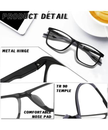 Hubeye 3 Pairs TR90 Sports Glasses - Ultralight Anti-Blue Light Computer Glasses for Men & Women - Black/Blue/Transparent - 0.0 Diopters - International Shipping Available - Buy Online on GoSupps.com