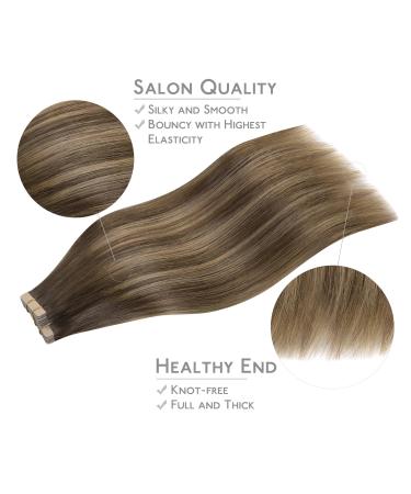 Buy If-of-Hearted Tape Hair Extensions 40PCs 60g - 25cm Balayage Chocolate Brown to Caramel Blonde Real Hair - Invisible Tape In Extensions - Buy Online on GoSupps.com