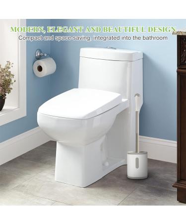Compact Toilet Brush with Stainless Steel Handle - Space Saving and Drip-Proof - Easy Assembly - Deep Cleaning - 1 Pack - Buy Online on GoSupps.com