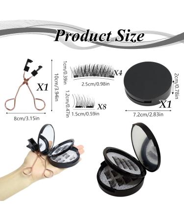Goerpn Magnetic Eyelashes No Glue 3D Magnetic False Lashes with Applicator 2 Types Natural Fake Eyelash Set Reusable Waterproof Eyelashes Kit Dual Magnetic lashes Easy to Wear - Buy Online on GoSupps.com
