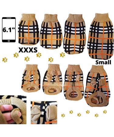 Chihuahua Clothes Puppy Plaid Dog Coat Knit Jumper Cosy Tiny Toy Teacup Sized Smaller Breeds XXXS XXS XS (Tartan XXXS) XXXS Tartan - Buy Online on GoSupps.com