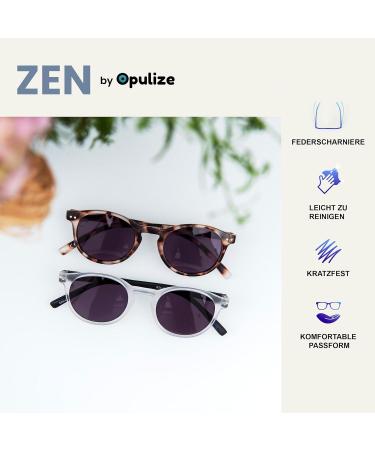 Opulize Zen Sunderer Glasses 2 Pack - Small Round Frame Scratch-Resistant UV400 Lenses Light Brown Tortoise +2.00 Diopter - International Shipping Available - Buy Online on GoSupps.com
