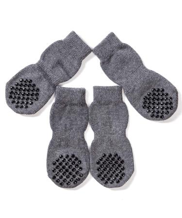 Akopawon anti-slip socks dog cat socks 4 pieces of paw protection detention socks for inside pet dogs cat socks with rubber reinforcement S-4XL suitable for dogs from 1-36 kg 5xl for over 36 kg b-grau s