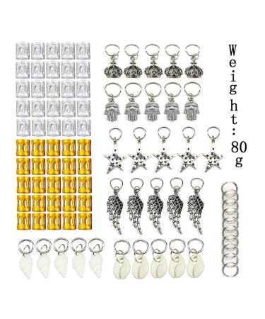 Frcolor hair jewelry rings decorations pendant diy hair braid rings dreadlocks metal hair cuffs hair braid 90 pieces