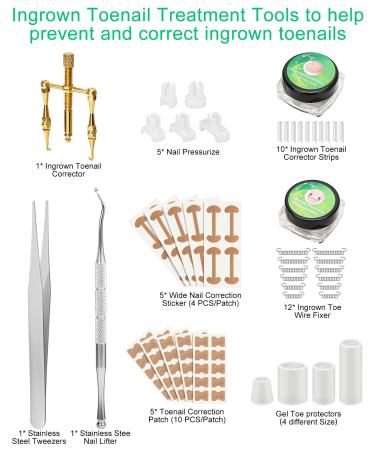 Ingrown Toenail Treatment Tools | Professional Removal Kit & Corrector for At-Home Nail Care - Buy Online on GoSupps.com
