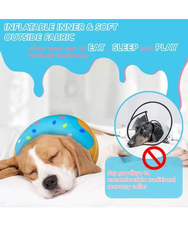 KIKNIN Inflatable Dog Cone Collar Protective Recovery Collar Cone for Small Medium Large Dogs and Cats Soft E-Collar Dog Donut Cone Alternative After Surgery (Blue Large) Large Blue - Buy Online on GoSupps.com