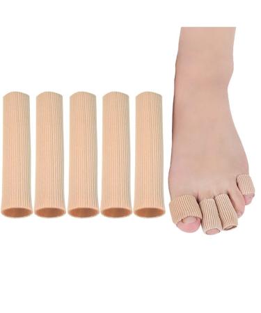5 pieces cutable silicone toe protection toe cushion tube hose bandage soft gel finger protection toe cap pad for corns remover callus pillows bunion treatment callus (width 1.5 cm -length 15 cm)