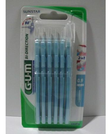 GUM BI-DIRECTION Interdental Brushes - 6 Pieces Light Blue 0.9mm | Buy 3-Pack Online - Best International Shipping - Buy Online on GoSupps.com